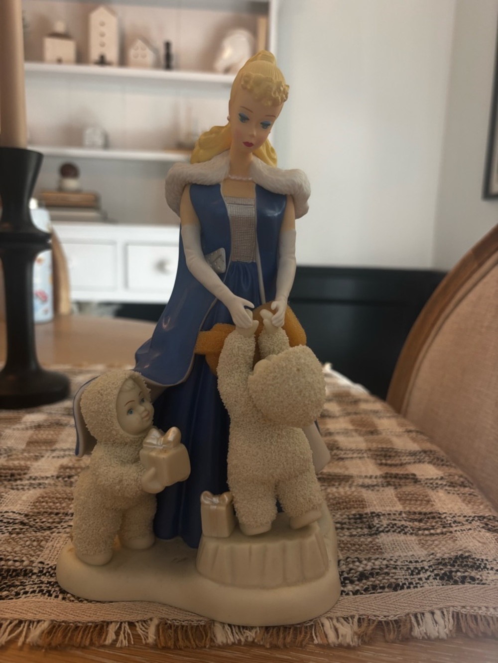 Snowbabies The Guest Collection Barbie Porcelain Figurine Blue Dress 2000